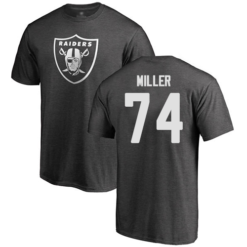Men Oakland Raiders Ash Kolton Miller One Color NFL Football #74 T Shirt->oakland raiders->NFL Jersey